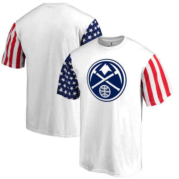 Men's Denver Nuggets Fanatics Branded Stars & Stripes T-Shirt White FengYun,We sell and wholesale Men's Denver Nuggets Fanatics Branded Stars & Stripes T-Shirt White FengYun on line form chian!